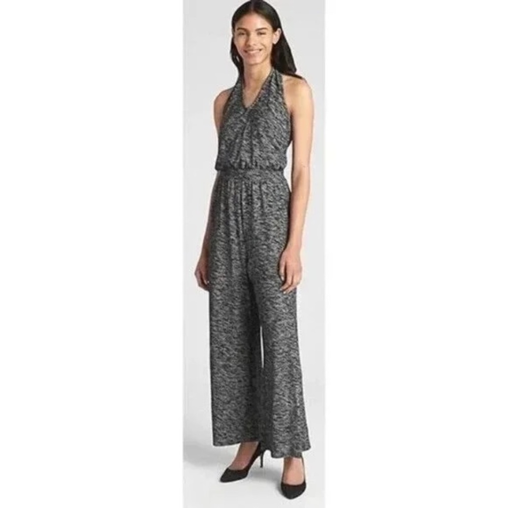 GAP, Wide Leg, Halter Jumpsuit Cotten Blend, Grey, Medium